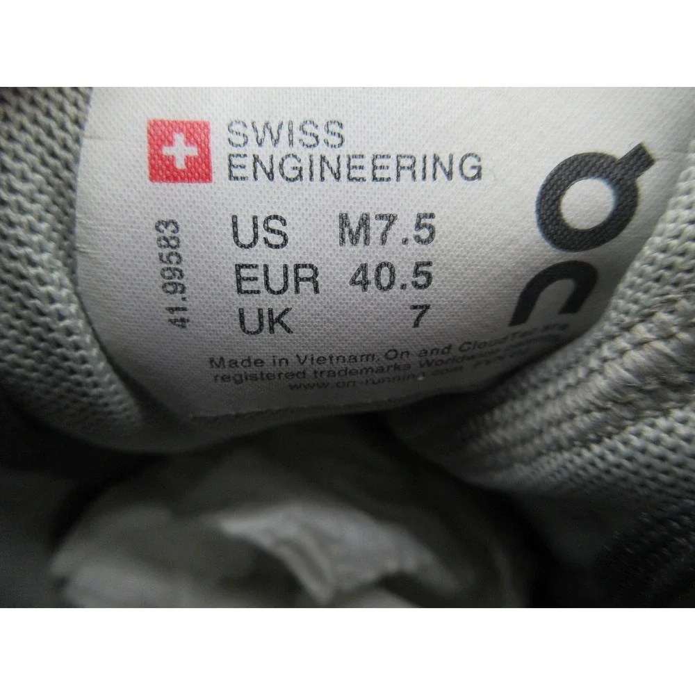On Running Shoes Mens Size 7.5 Gray Cloudswift CloudTec Road Running Sneakers